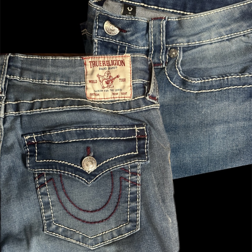 True Religion Indigo Denim with Red Stitching